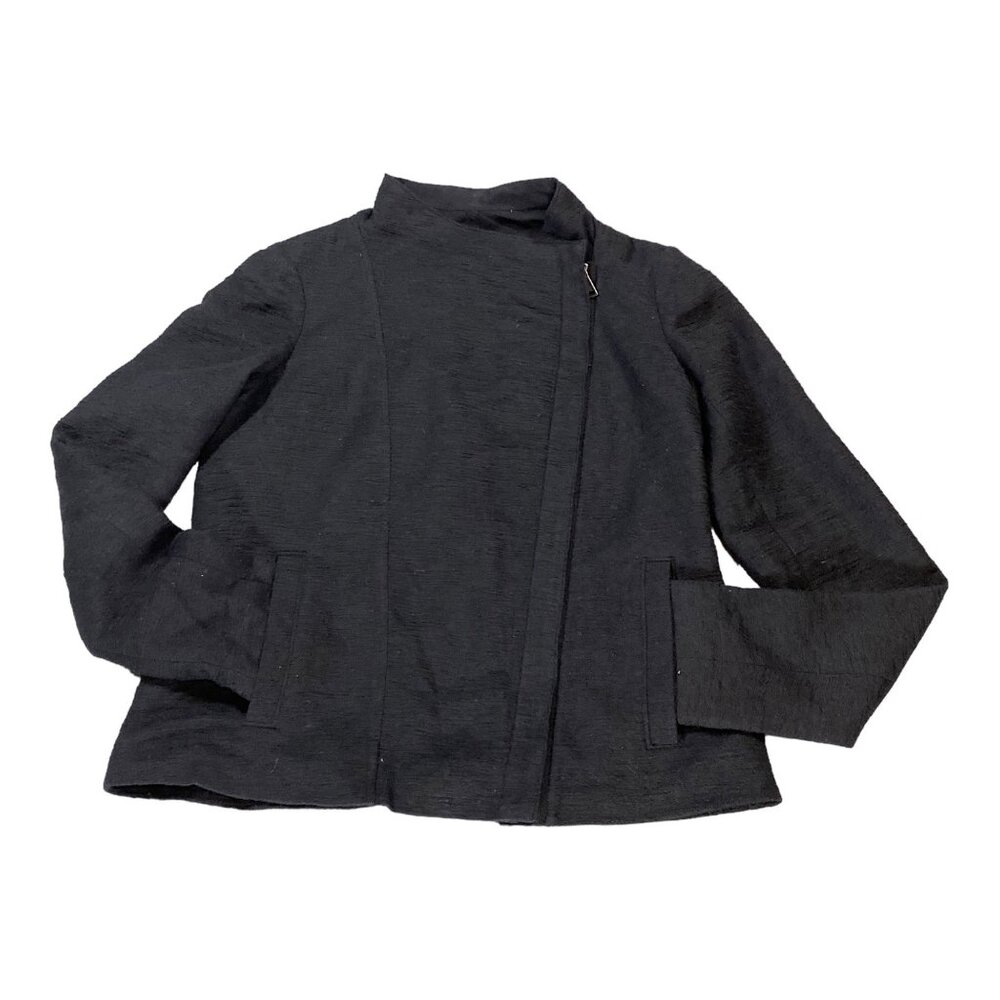 Vince Jacket Womens XS Black Moto Cropped Asymmetrical Zip Boucle Biker Goth